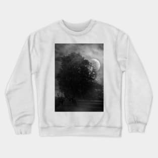 Moon behind a Tree Crewneck Sweatshirt